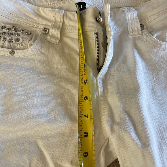 Original LA Idol White Jeans Denim Stretch Boot Cut Pants Size 7 W30 L31 1/2 - Picture 7 of 14